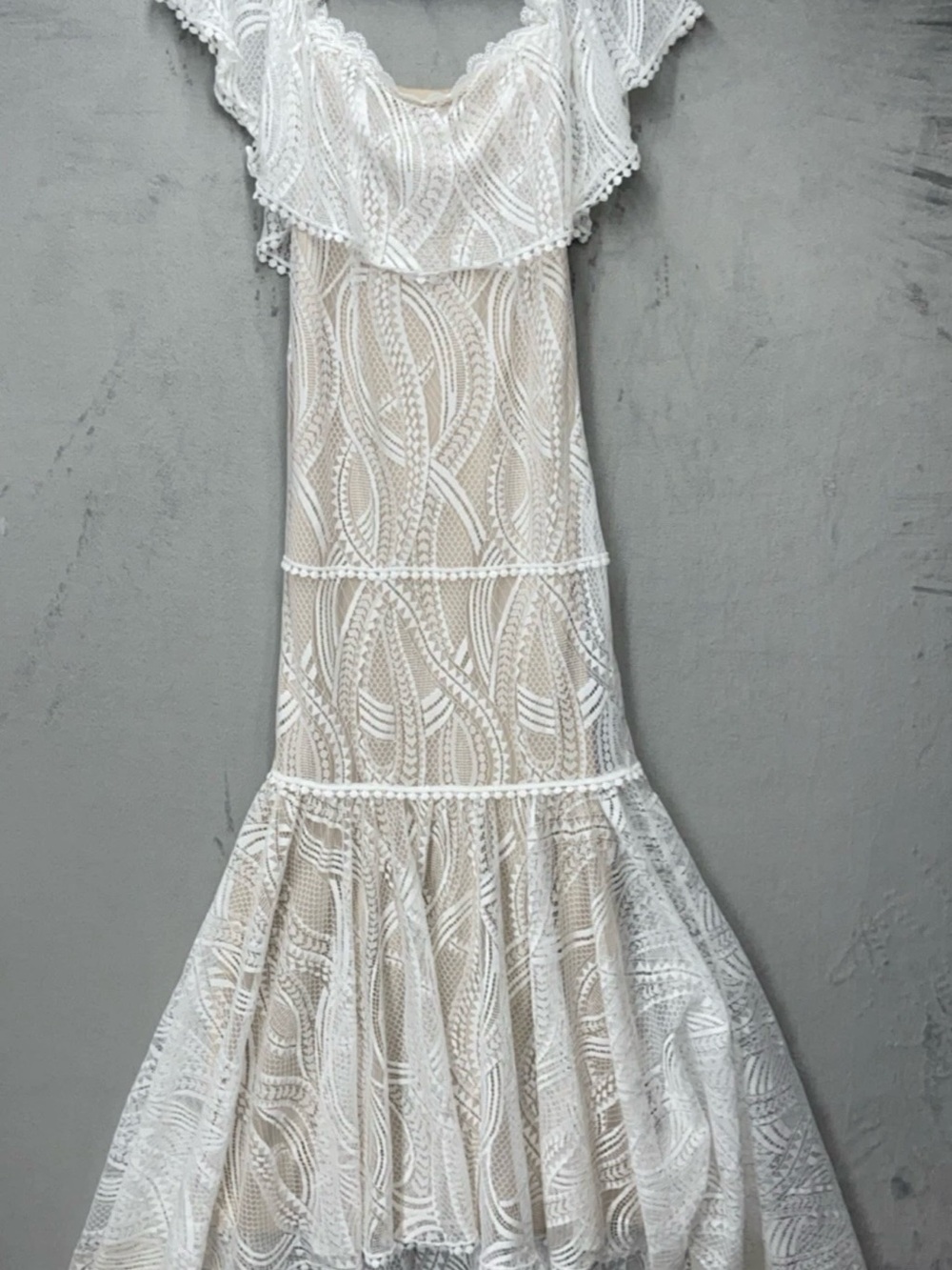 Lulu’s Lace Mermaid Off The Shoulder Maxi Dress